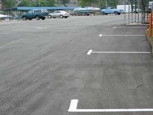 Paved and marked spaces ready and waiting for your vehicle